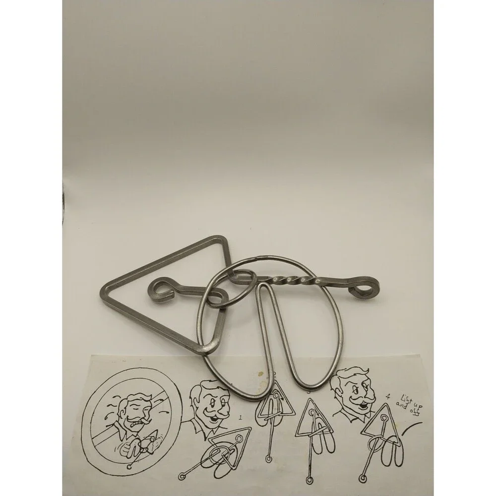 Uncles Puzzles Challenger Metal Disentanglement Intense Difficulty Vintage